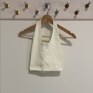 Urban Outfitters White/Cream Ribbed Halter Top